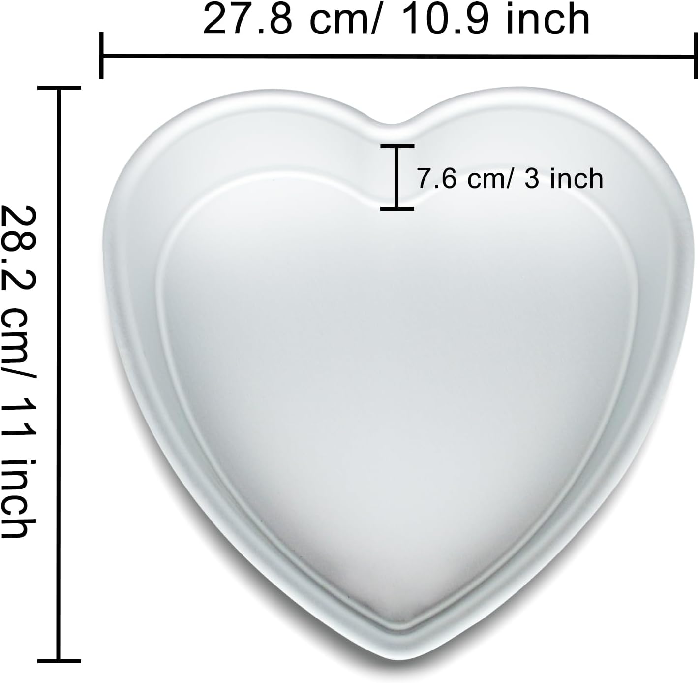 10 Inch Heart Shaped Cake Pan,Deep 3 Inch, Aluminum Heart Cake Tin, Heat-Resistant Baking Cake Pan for Wedding, Party, Family Occasions, Chocolate, Bread. (10 × 3 Inch)