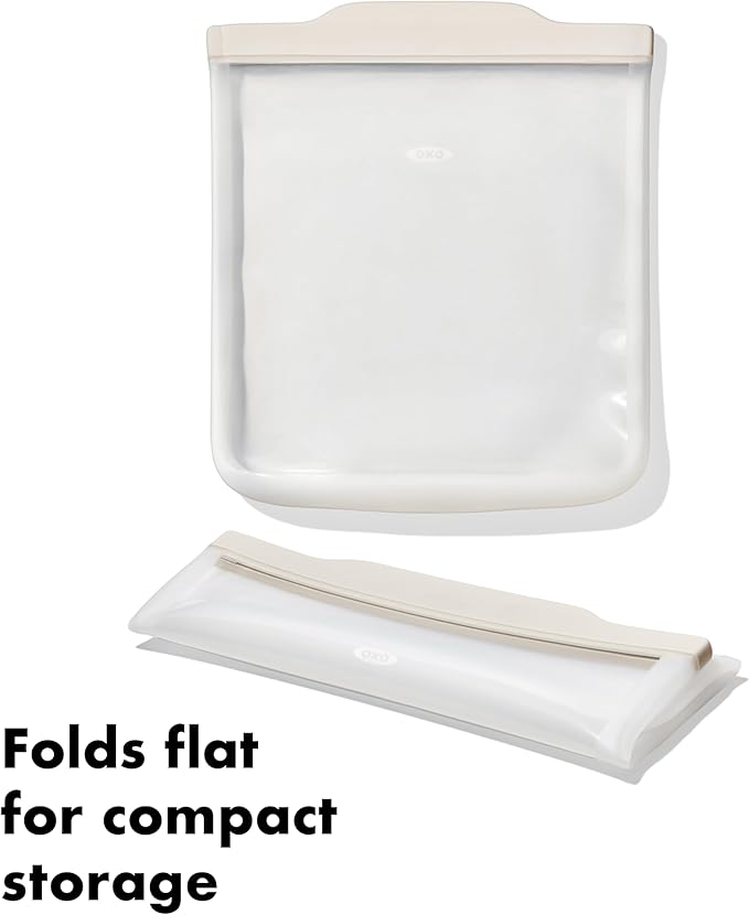 OXO Good Grips Silicone Reusable Bag – Half Gallon Bag (64 oz) - Oat
