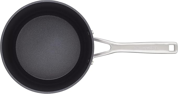KitchenAid Hard Anodized Induction Nonstick Sauce Pan/Saucepan with Lid, 3 Quart, Matte Black