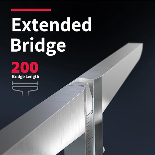 0-300 mm/12 inch Extended Base Depth Caliper Stainless Steel Precision Measuring Tool Dual Scale for deep Holes, Grooves, Machining DRINYOUNG (Depth Calipers 300 Long (Bridge Length 200)