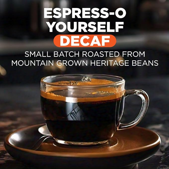 Maud's Decaf Espresso Roast Coffee Pods, 36 ct, Decaffeinated Dark Roast Recyclable Single Serve Pods – 100% Arabica Coffee, Compatible with Keurig K Cups Maker