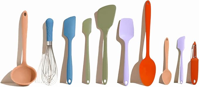 GIR: Get It Right 10-Piece Silicone Ultimate Kitchen Utensil Set – Spatulas, Ladle, Flip, Spoons, Whisk, Peeler & Spoonula – Nonstick, Non-Toxic, Heat-Resistant – Mediterranean