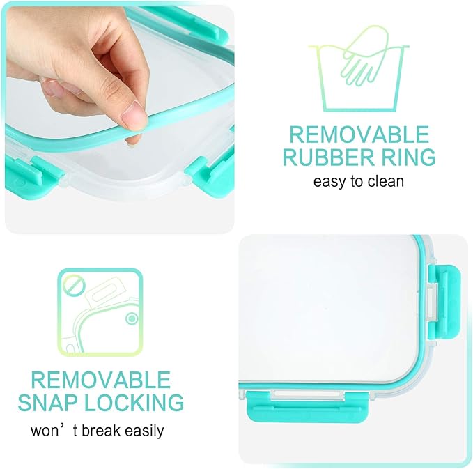 M MCIRCO [10-Pack,22 Oz Glass Meal Prep Containers,Glass Food Storage Containers with lids,Glass Lunch Containers,Microwave, Oven, Freezer and Dishwasher, Green