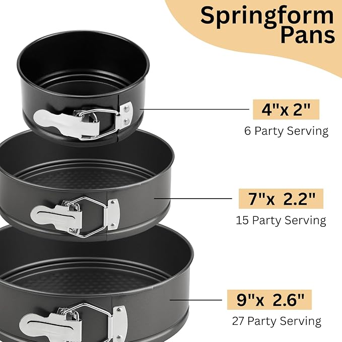 4 inch springform pan for cheesecake, Nonstick, Leak-proof Cheesecake Pans for Baking cakes, Cheese Cake & Pies with Removable Bottom - Easy to Clean