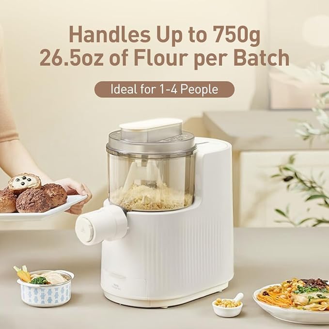 Joydeem Electric Pasta Maker Machine, Automatic Noodles Maker with Dough Making Function, 7 Discs, 750g/26.5Oz, JD-NL21