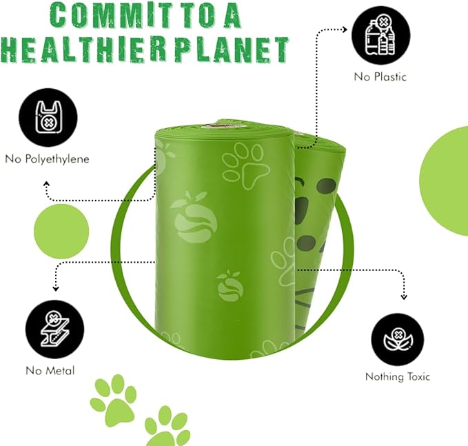 OrangeBio Dog Poop Bags with Handles, Scented, 100% Certified Home Compostable, 13 x 9 Inches - 180 Count (15 Bags per Roll, 12 Rolls), OK Compost Home