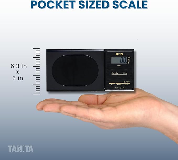 TANITA 1479Z Digital Milligram Scale – Japan Technology Accurate Pocket Jewelry Gram Scale with Smart Features for Cooking, Baking, Coffee, Espresso, Gold Testing, Nutritional Calculator, and Travel