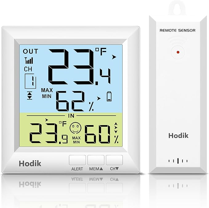 Wireless Freezer Thermometer with Alarm Refrigerator Thermometer, Fridge Freezer Alarm Thermometer Digital with 3 Adjustable Backlight and 330FT Remote Range for Kitchen Home Restaurant (One Sensor)