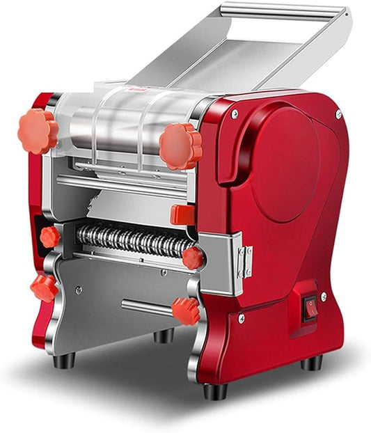 Pasta Making Machine,Electric Noodle&Dumpling Maker For Home/Commercial Use,Full Stainless Steel Dual Knife No Disassembled-3/9mm Width Noodle/0.3-5mm Thickness Dough-Auto Noodle Cutter.