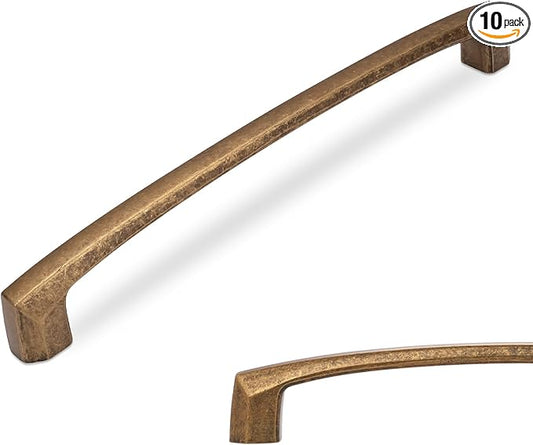 10 Pack 10 Inch Kitchen Cabinet Handles Antique Brass Cabinet Pulls Vintage Drawer Pulls Aged Kitchen Cabinet Hardware
