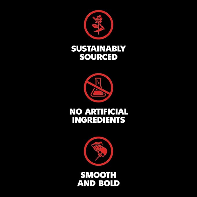 Death Wish Coffee, Medium Roast Ground Coffee, 6 pack