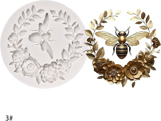 (Four-piece set) Flowers and birds. Butterflies, flowers and bees, bees, DIY silicone molds, cake chocolate molds wedding cake decoration tools cake molds
