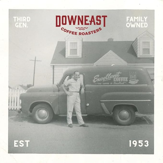 Downeast Coffee Roasters Whole Bean Coffee - 100% Colombian, Medium Roast, 100% Arabica Coffee - Dark Chocolate - Select Central and South American Highlands Ground (2lb Bag, Pack of 6)