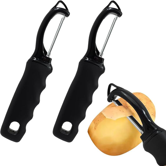 2 Pcs Premium Swivel Vegetable Peeler, Potato Peeler Hand Tool Stainless Steel, Blade Swivel Peelers with Ergonomic Non Slip Grip, Ideal for Fruits Carrots Apples Kitchen Prep or Gift Use