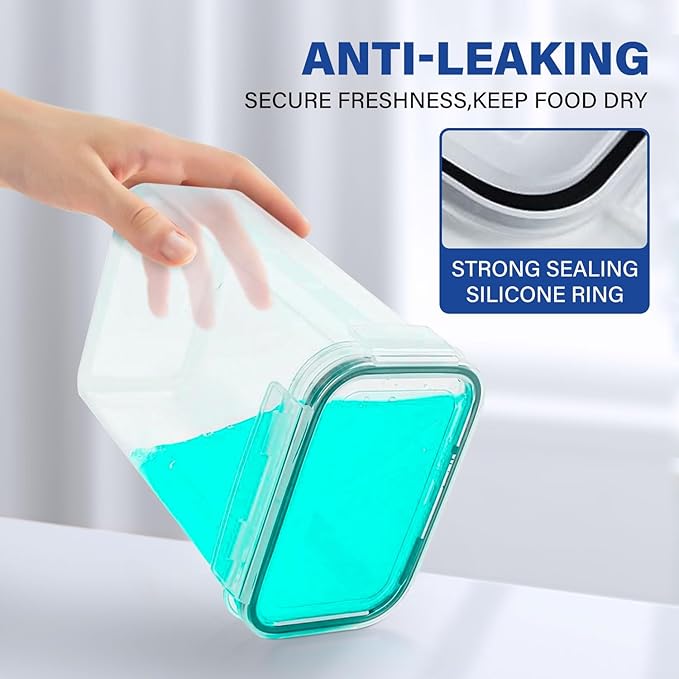 14 Pack Food Storage Container Set, Leak Proof Pantry Storage, BPA-Free Cereal Storage Containers Organizer for Kitchen Organization with Labels & Pen