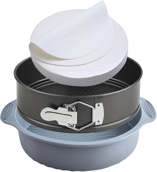 9 inch springform pan for cheesecake, Nonstick, Leak-proof Cheesecake Pans for Baking cakes, Cheese Cake & Pies with Protective Silicone mould & 100 Parchement Papers - Easy to Clean