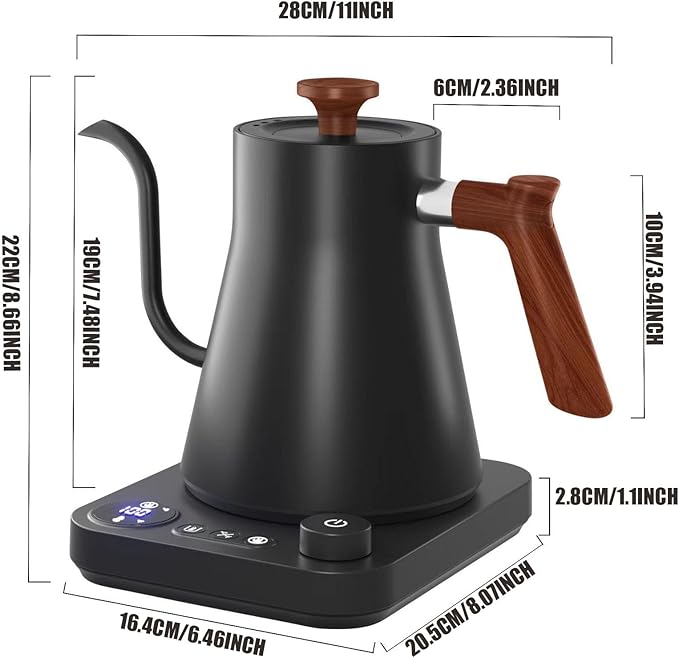 Smart Temperature Control Gooseneck Electric Kettle - Professional Pour-Over Coffee & Tea Maker with Fast Boil