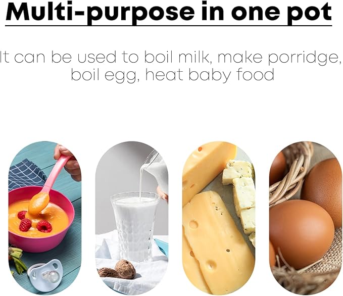 0.6qt Mini Enamel Milk Pot Insulated Wooden Handle 2 Pour Spouts Small Food Warmer Cute Saucepan(D015,White)