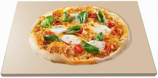Large 16"x14" Pizza Stone for Outdoor Cooking, Grill & Camping Cordierite Baking Stone with Non-Slip Handles High Heat Resistance