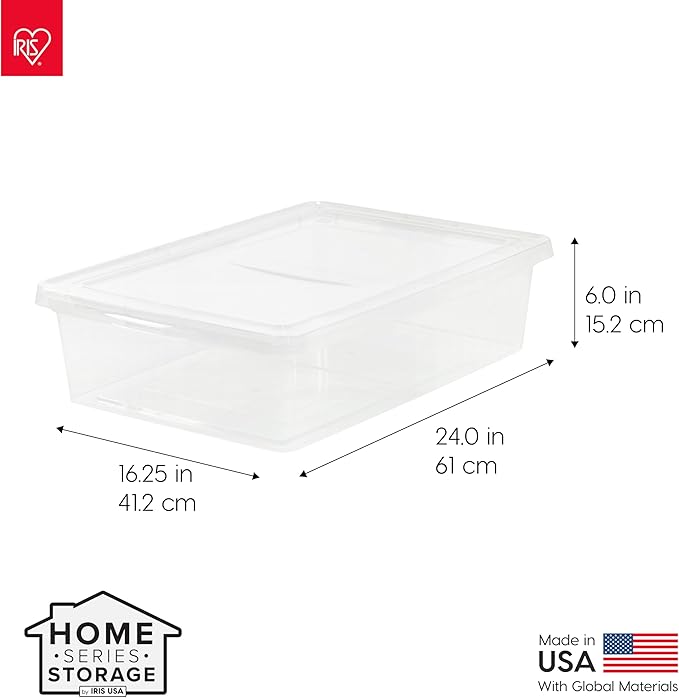 IRIS USA 10-Pack Storage Bins with Lids, 28 Quart, Shoe Boxes Clear Stackable Containers Organize Shoes Closet Shelves, Classroom Organization Teacher Tools, Game Storage - BPA-Free Plastic