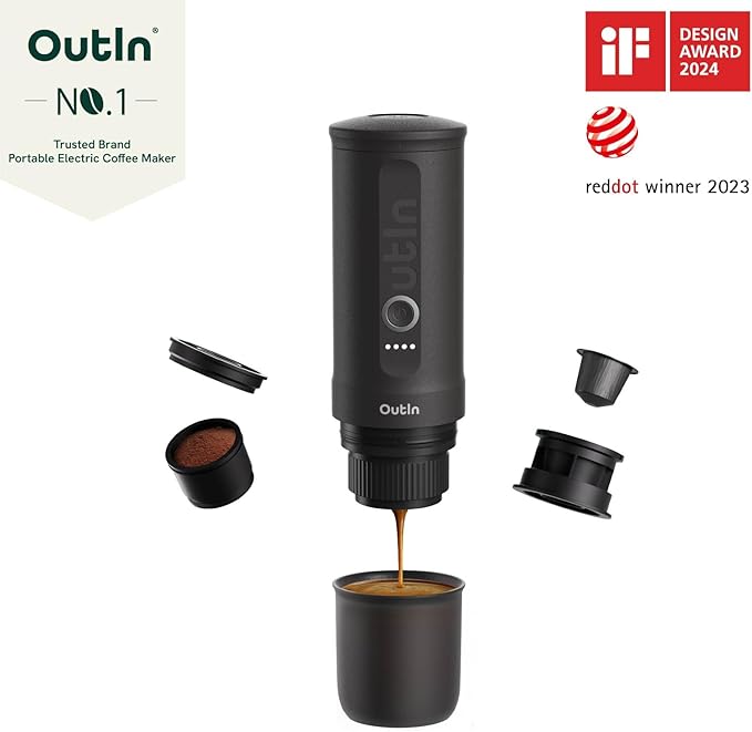 OutIn Nano Portable Electric Espresso Machine, Detachable Universal Coffee Stand