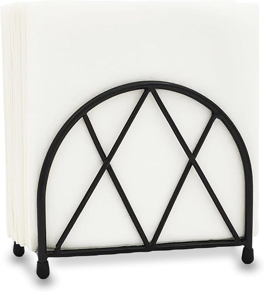 Black Napkin Holder for Table, Modern Minimalist Large Metal Napkin Holder for Home Kitchen Restaurant Cocktail Bar Décor
