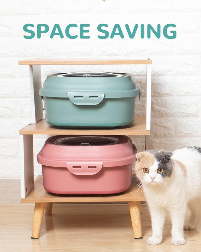 30-35 Lbs Dog Food Storage Container Collapsible Dog Food Container with Airtight Lids, Wheels, Scoop and 2pcs Food Storage Containers, Large Pet food storage for Dog, Cat (Green)