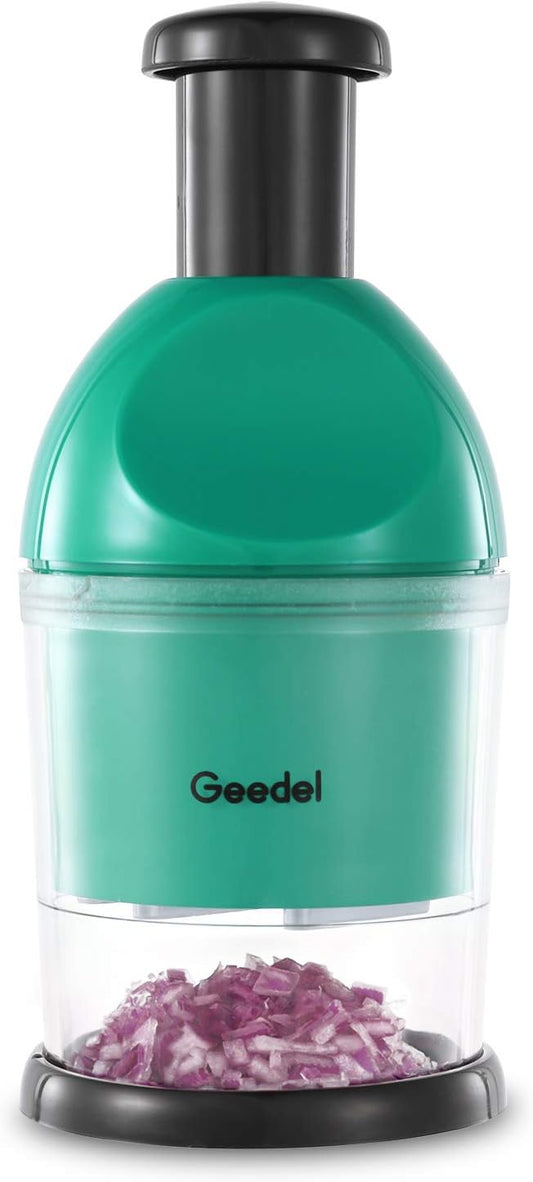 Geedel Food Chopper, Easy to Clean Manual Hand Vegetable Chopper Dicer, Dishwasher Safe Slap Onion Chopper for Veggies Onions Garlic Nuts Salads