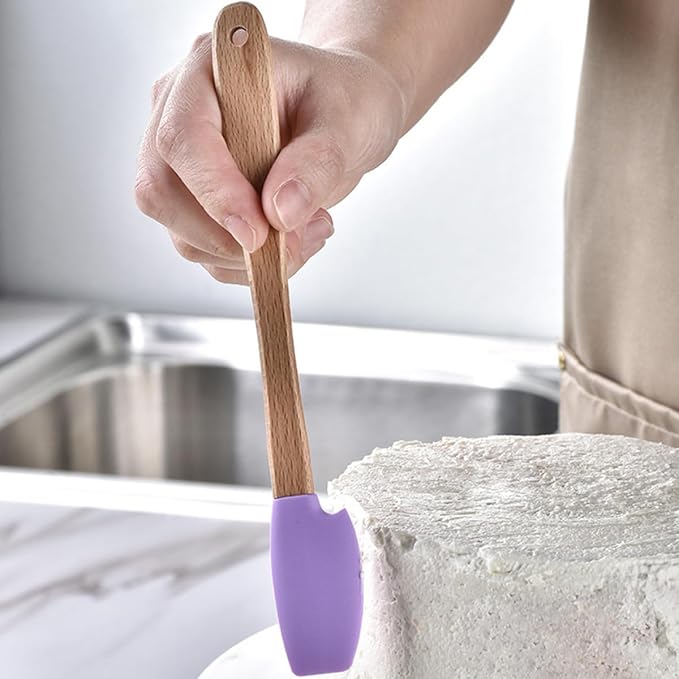 Luxshiny Multi-function Silicone Baking Tools Kitchen Utensils with Hanging Heat-resistant Spatulas and Spoons for Home Bakery Shop Use