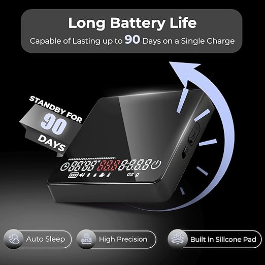 IKAPE Espresso Coffee Scale with Timer, 2kg/0.1g High Precision Digital Scale, 4 Modes (Espresso/Pour Over Brew Ratio), LED Display, Auto-Tare, for Kitchen, Cooking, Espresso, Pour Over Coffee