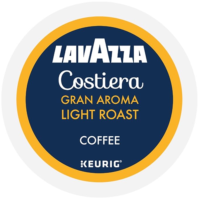 Lavazza Costiera Gran Aroma, Single-Serve Keurig K-Cup Pods, Light Roast Coffee, 60-Count Box (6 Packs of 10)