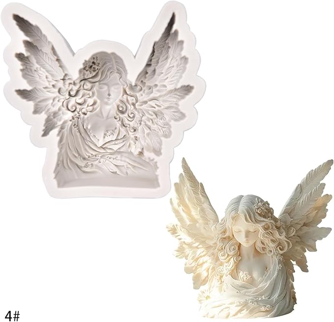 (Four-piece set) Moon angel, wing girl angel, DIY silicone mold, cake chocolate mold wedding cake decoration