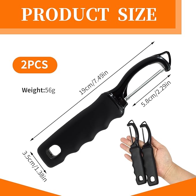 2 Pcs Premium Swivel Vegetable Peeler, Potato Peeler Hand Tool Stainless Steel, Blade Swivel Peelers with Ergonomic Non Slip Grip, Ideal for Fruits Carrots Apples Kitchen Prep or Gift Use