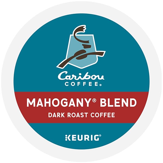 Caribou Coffee Mahogany Keurig Single-Serve K-Cup Pods, Dark Roast Coffee, 96 Count (Pack of 4)