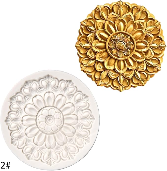 (Four-piece set) Multi-functional round flower, DIY silicone mold, cake chocolate mold wedding cake decoration tool soft cake mold