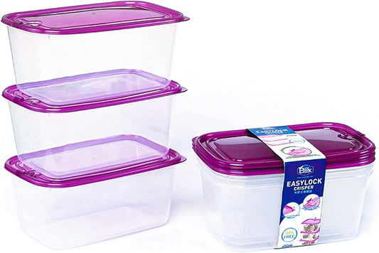 KIGI 6 PACK Plastic Food Storage Containers with Lids Airtight Square Meal Prep Containers Bento Box TO-GO Containers