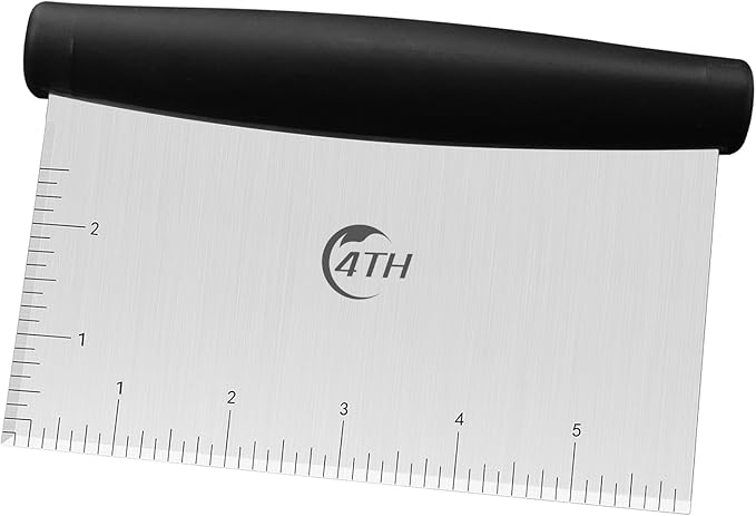 Stainless Steel Dough Bench Scraper & Chopper, Pastry Cutter for Kitchen (1 Pack, Black)