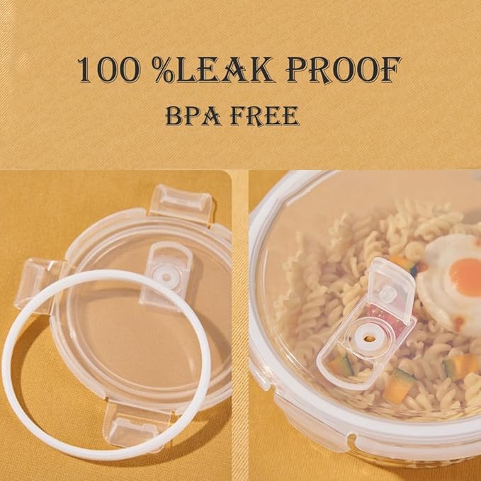 Small Round Glass Food Containers with lids, 12oz Round Food Storage Containers with Lid, 1.5 Cup Small Glass Food Containers with Lid BPA-Free, Microwave, Dishwasher, Freezer Safe (4 Pack)