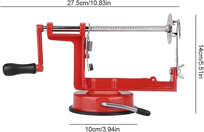 Potato Spiral Cutter, Twisted Potato Slicer Stainless Steel French Fry Cutter Hand Crank Curly Fries Potato Cutter with Suction Base for Potato