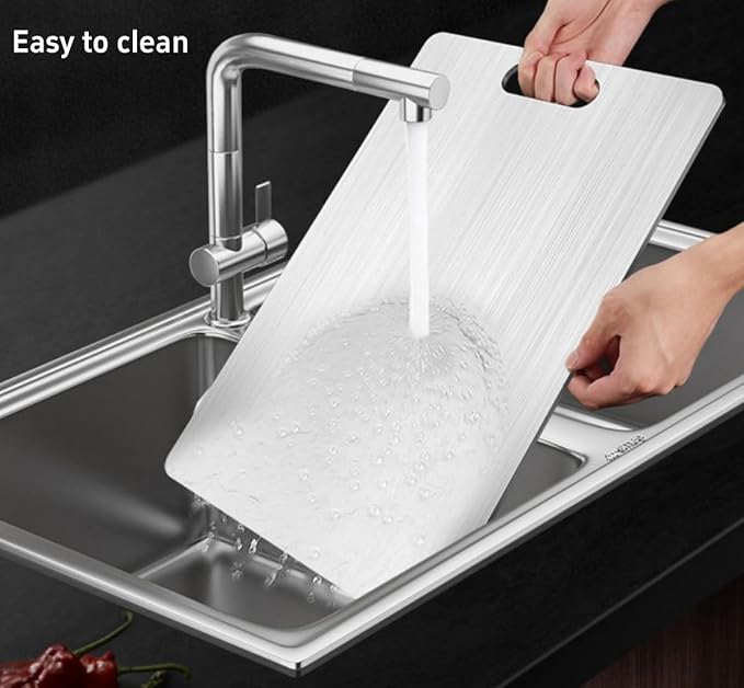 Titanium Cutting Board - 100% Pure Titanium Cutting Boards for Kitchen - Cutting Edge Hygiene & Durability, Cutting Boards for Home Kitchen Cooking (12.1 inch x 9 inch)