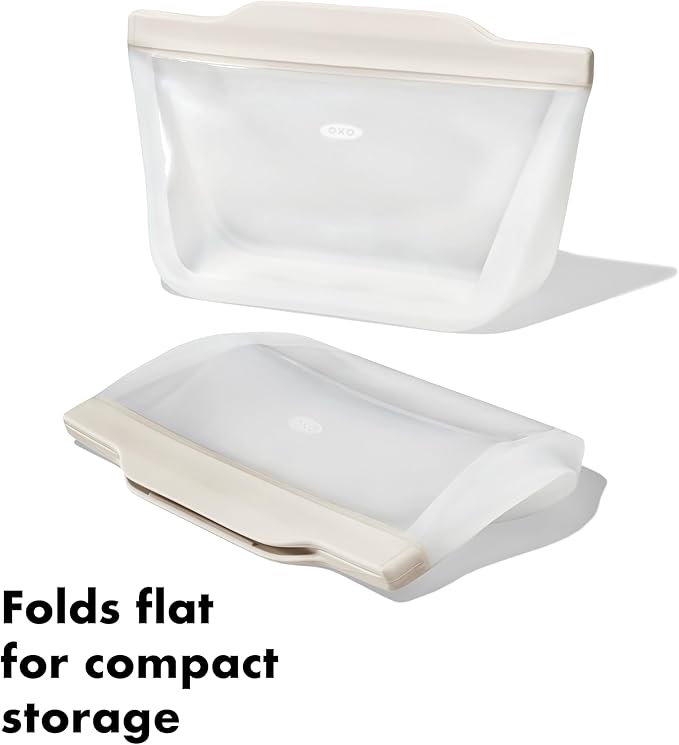 OXO Good Grips Silicone Reusable Bag – Stand-Up Quart (32 oz) - Oat