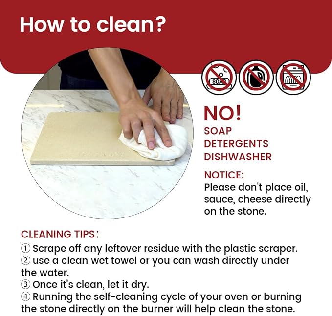 K ROCKSHEAT 15 Inch Round Pizza Stone for Oven Grill BBQ, Cordierite Large Pizza Grilling Stone, Durable Bread Baking Stone 15"