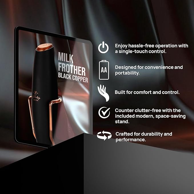 Zulay Kitchen Executive Series Luxury Gift Milk Frother with 4 Duracell Batteries – Handheld Electric Foam Maker for Coffee, Lattes & Hot Chocolate – Deluxe Finish, Ultimate Gift for Coffee Lovers