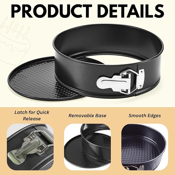 7 inch springform pan for cheesecake, Nonstick, Leak-proof Cheesecake Pans for Baking cakes, Cheese Cake & Pies with Removable Bottom - Easy to Clean