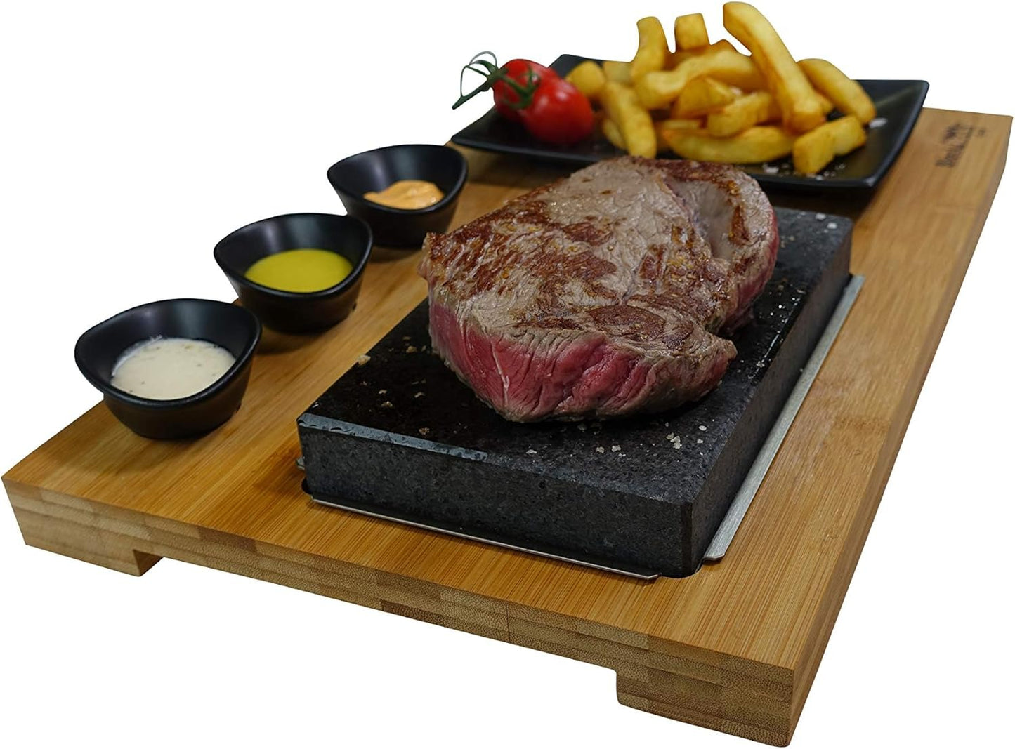 Black Rock Grill Steak Stone Grill Set, Sizzling Lava Stone Steak Set (One Gift Set)