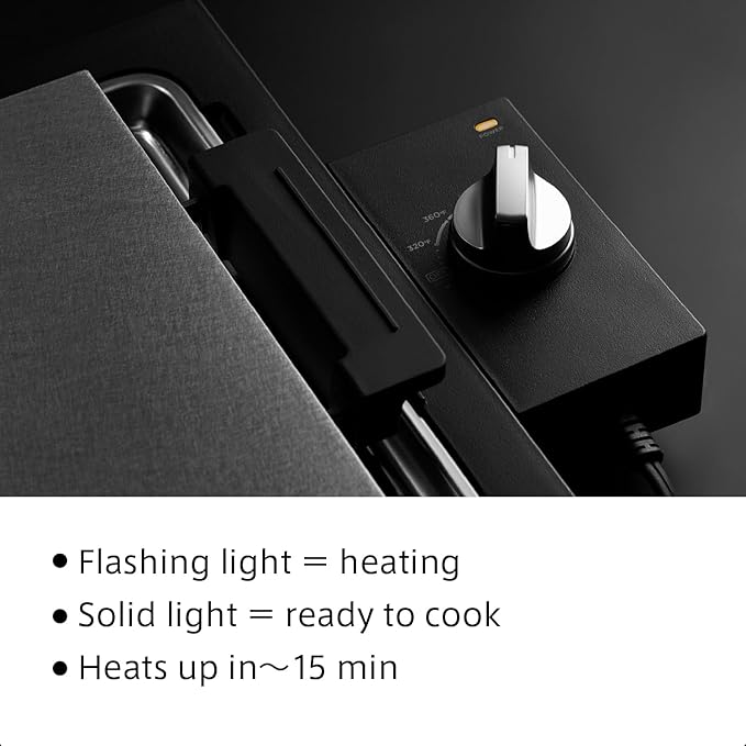 BALMUDA The Teppanyaki | 6.6mm Cladding Plate Hot Plate with Precise Temperature Control (320°F–430°F) | 360° Cooking Design | Perfect for Steak, Okonomiyaki, Crepes, and More