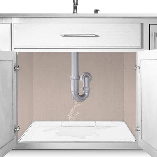 Original Under Sink Mat - Adjustable Silicone, Waterproof Vanity Mat - 28" x 19" or Smaller