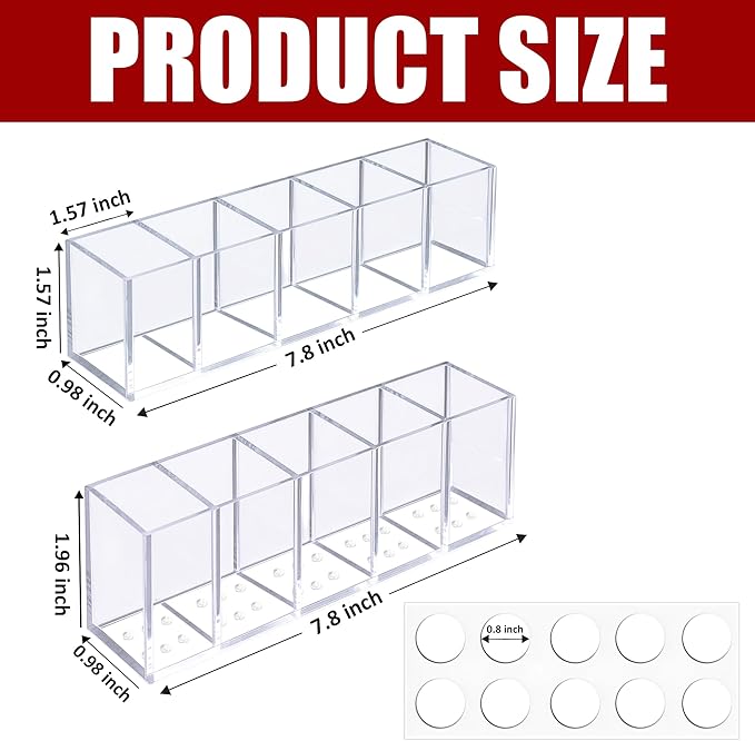 Acrylic Straw Holder for Cabinet Door or Countertop - Clear Organizer & Dispenser with Stickers for Reusable Tumbler Straws, Space-Saving Kitchen Accessories Container, Cupboard Storage