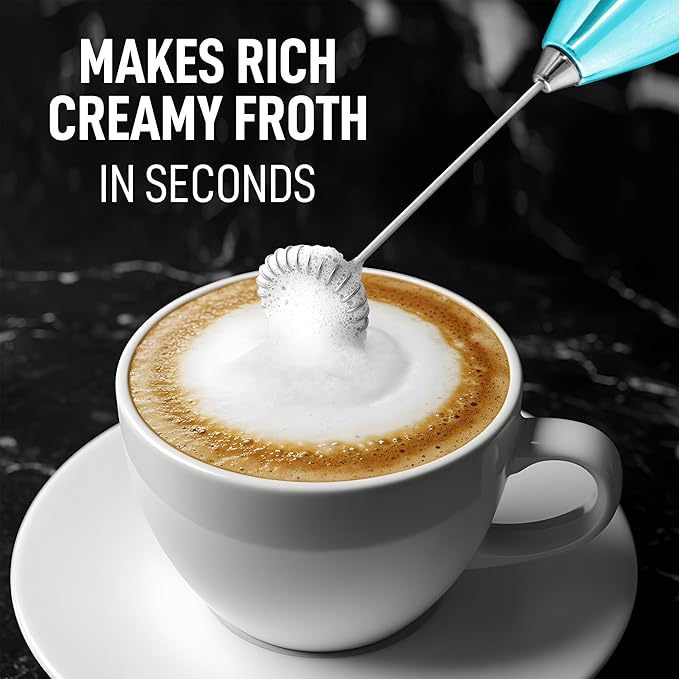 Zulay Kitchen Executive Series Luxury Gift Milk Frother – Handheld Electric Foam Maker for Coffee, Lattes & Hot Chocolate – Deluxe Finish, Ideal Gift for Coffee Lovers