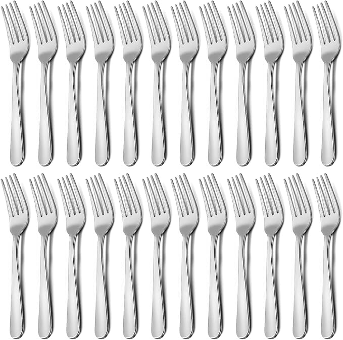 24-Piece Dinner Forks Set, Funnydin 7.1 Inches Stainless Steel Forks Silverware, Durable Table Forks Set, Use for Home, Kitchen and Restaurant - Mirror Polished, Dishwasher Safe